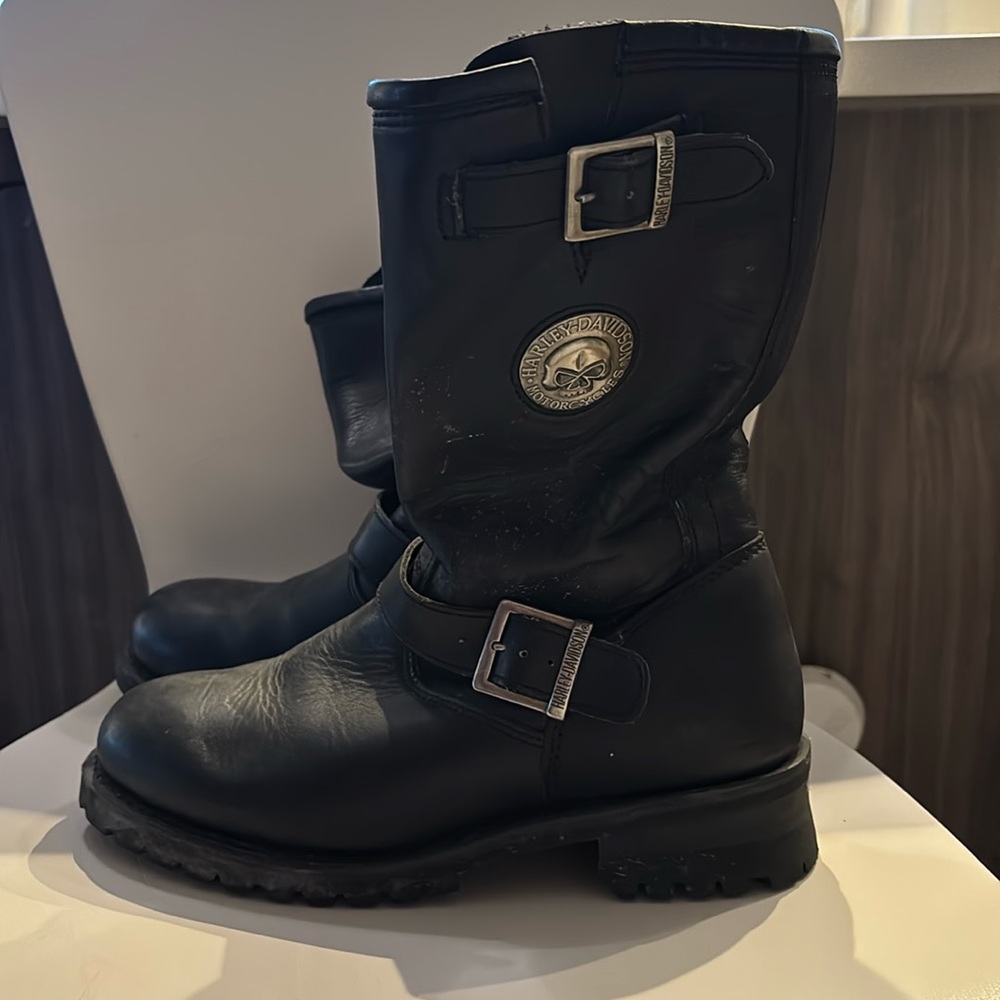 Harley Davidson zip up leather boots